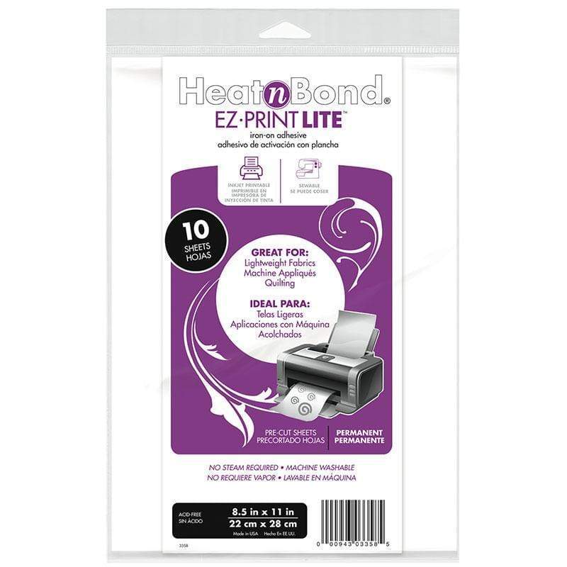 Therm O Web HeatnBond Lite EZ-Print Iron-On Adhesive Sheet 10 pk, 8.5 in x 11 in 3358