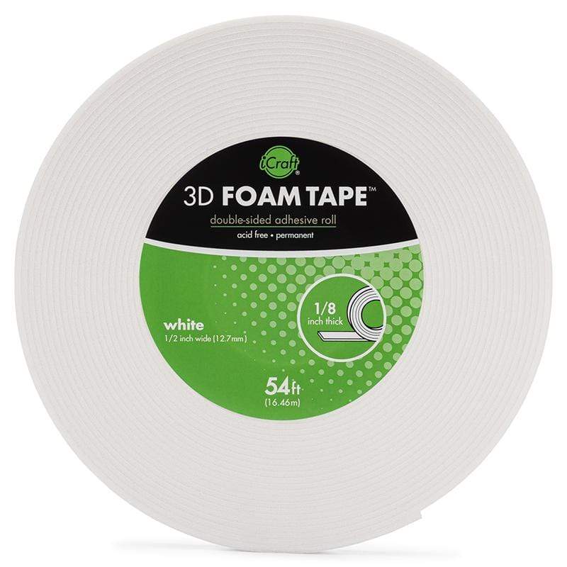 Therm O Web iCraft 3D Foam Tape Jumbo Roll 1/8 Thick (White) 54 ft 5610