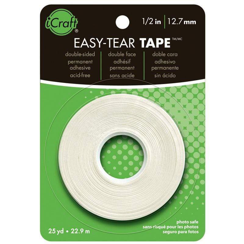 iCraft Easy-Tear Tape, 1/2 in x 25 yd –