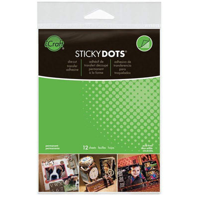 Therm O Web iCraft Sticky Dots Adhesive Sheet 4.5 in x 5.5 in, 12 pack 4051