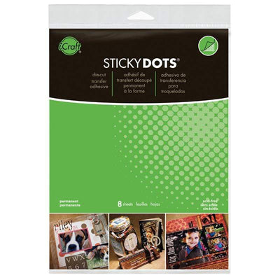 Therm O Web iCraft Sticky Dots Adhesive Sheets 8.5 in x 11 in, 8 pack 4052