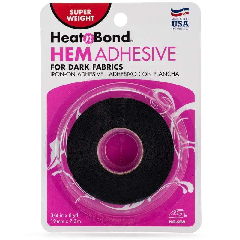 HeatnBond Hem Super Weight Iron-On Adhesive Tape For Dark Fabrics, 3/4 in x  8 yds