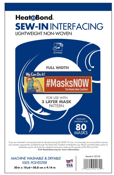 Therm O Web, Inc. Sew-In Lightweight Nonwoven Interfacing Bolt, 20 in x 10 yds