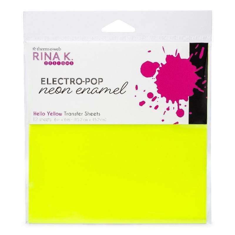 Therm O Web Rina K. Designs Neon Enamel Transfer Sheets, Hello Yellow 18161