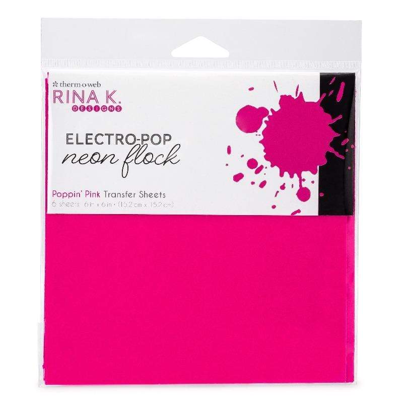 Therm O Web Rina K. Designs Neon Flock Transfer Sheets, Poppin' Pink 18168
